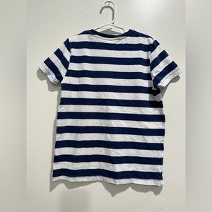 Boden striped t shirt , short sleeve, navy blue and white stripes. Size 8-9 y